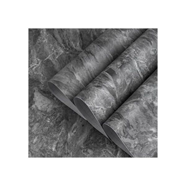 TOTIO Papel de contacto de mármol gris con textura de_1