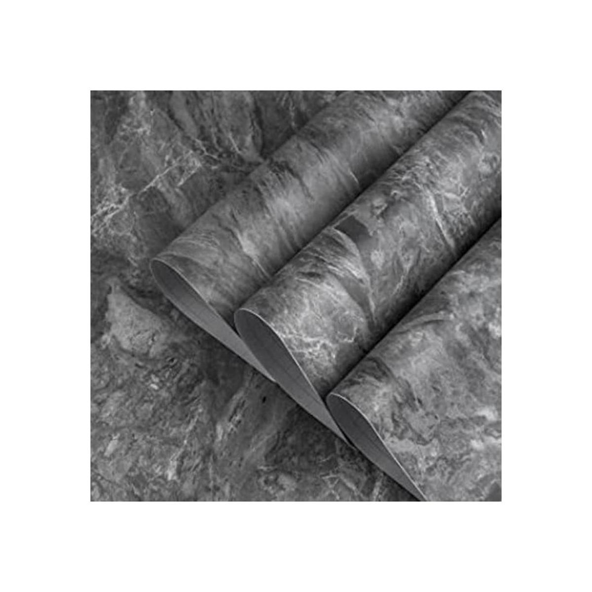TOTIO Papel de contacto de mármol gris con textura de