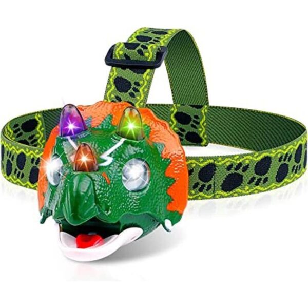 Triceratops Linterna frontal LED de dinosaurio para_1