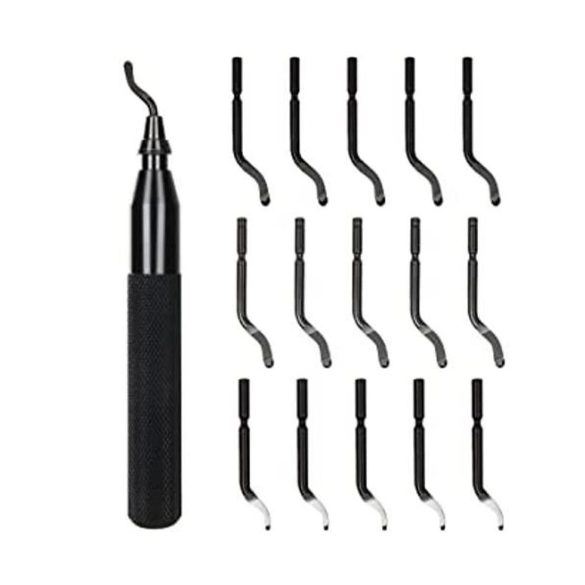 Kit de herramientas de desbarbado de metal con 15