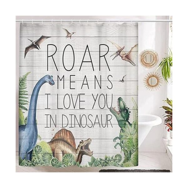 Cortina de ducha de dinosaurio para niños y niños