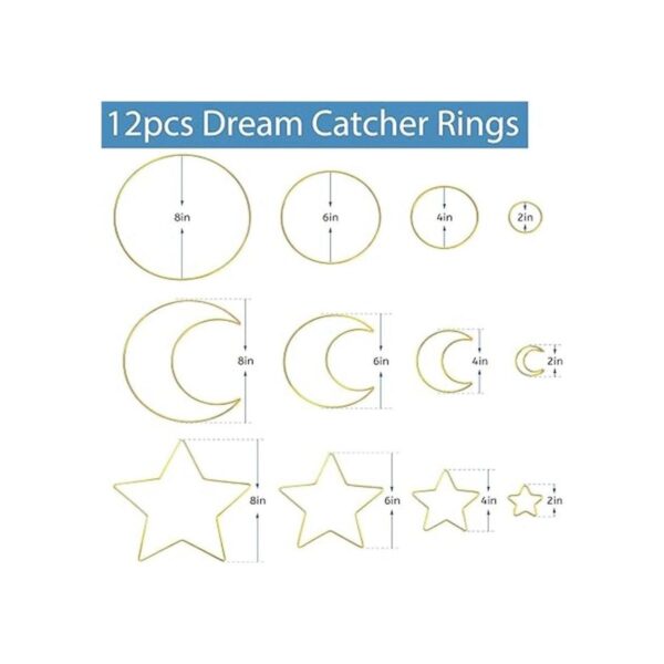AngleKai 12 anillos de metal para atrapasueños anillos