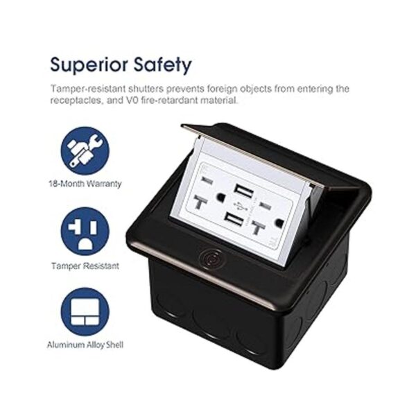 KYHSHJ Cargadores USB de 4.8 A caja de acero inoxidable_3