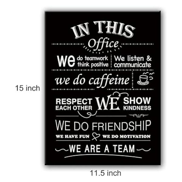 In This Office We Do Teamwork Lienzo enmarcado con citas_2