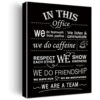 In This Office We Do Teamwork Lienzo enmarcado con citas_1
