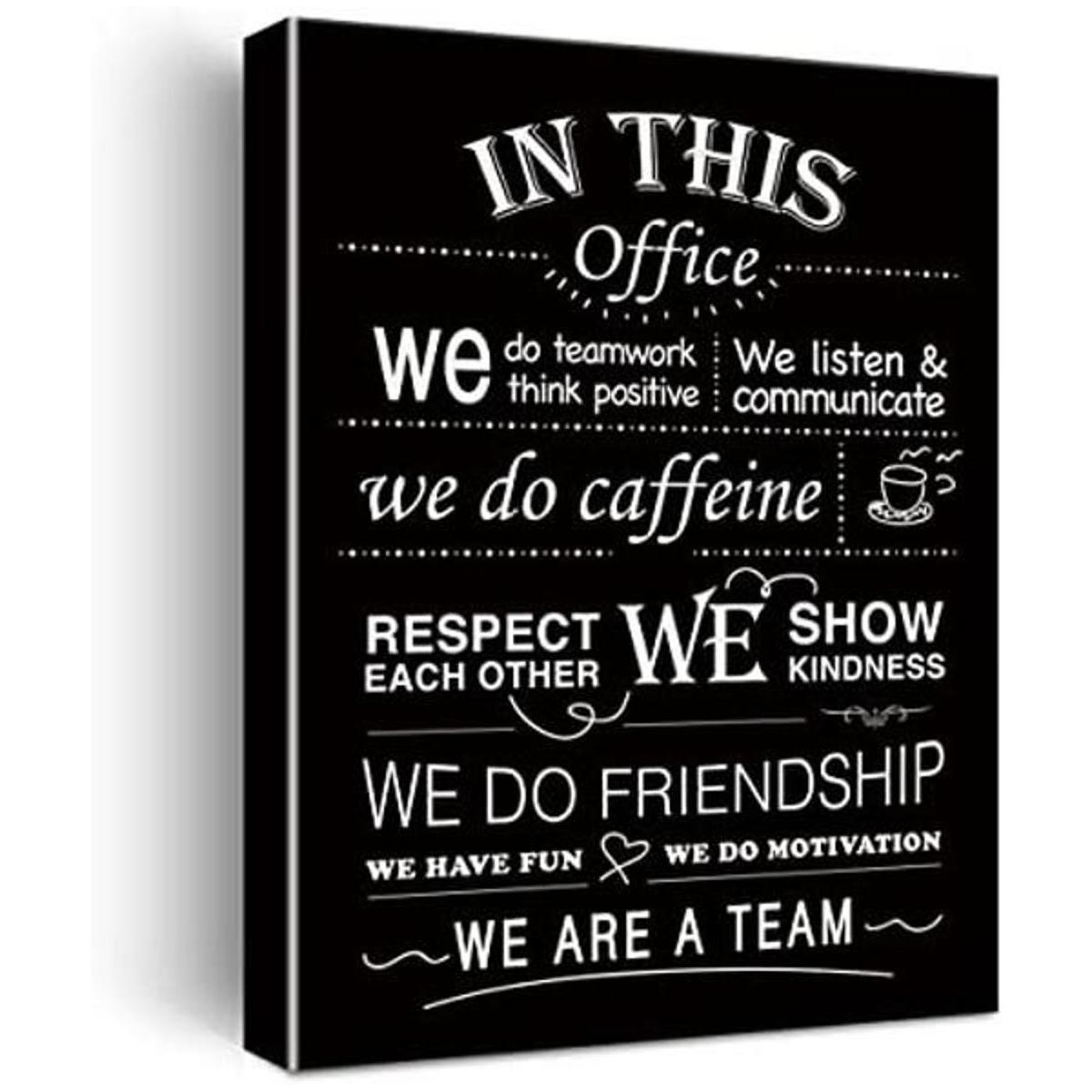 In This Office We Do Teamwork Lienzo enmarcado con citas
