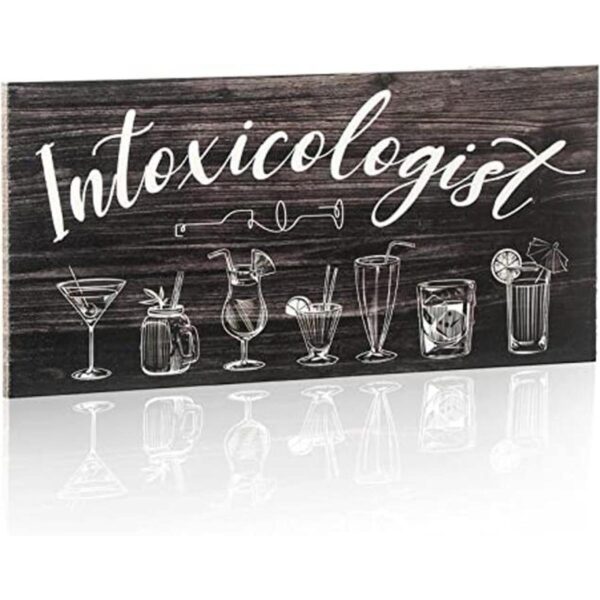 Jetec Intoxicologist Wood Bar Decor Funny Bar Sign con