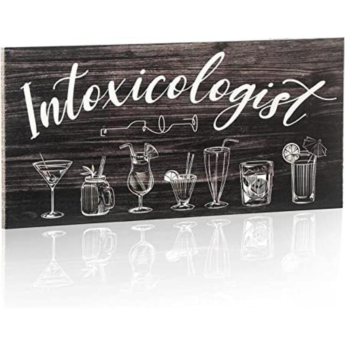 Jetec Intoxicologist Wood Bar Decor Funny Bar Sign con