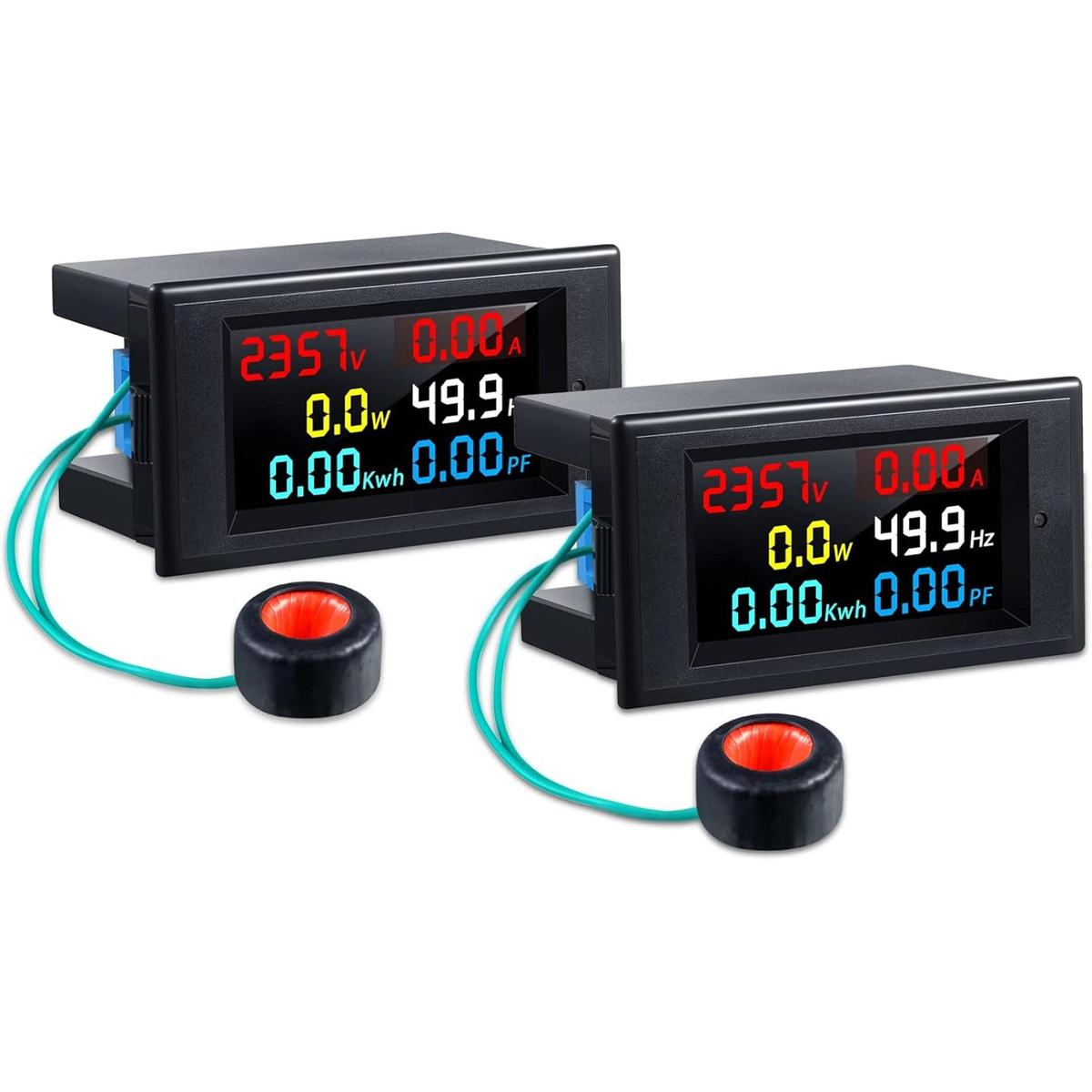 2 piezas de medidor de pantalla de CA 80300 V 100 A