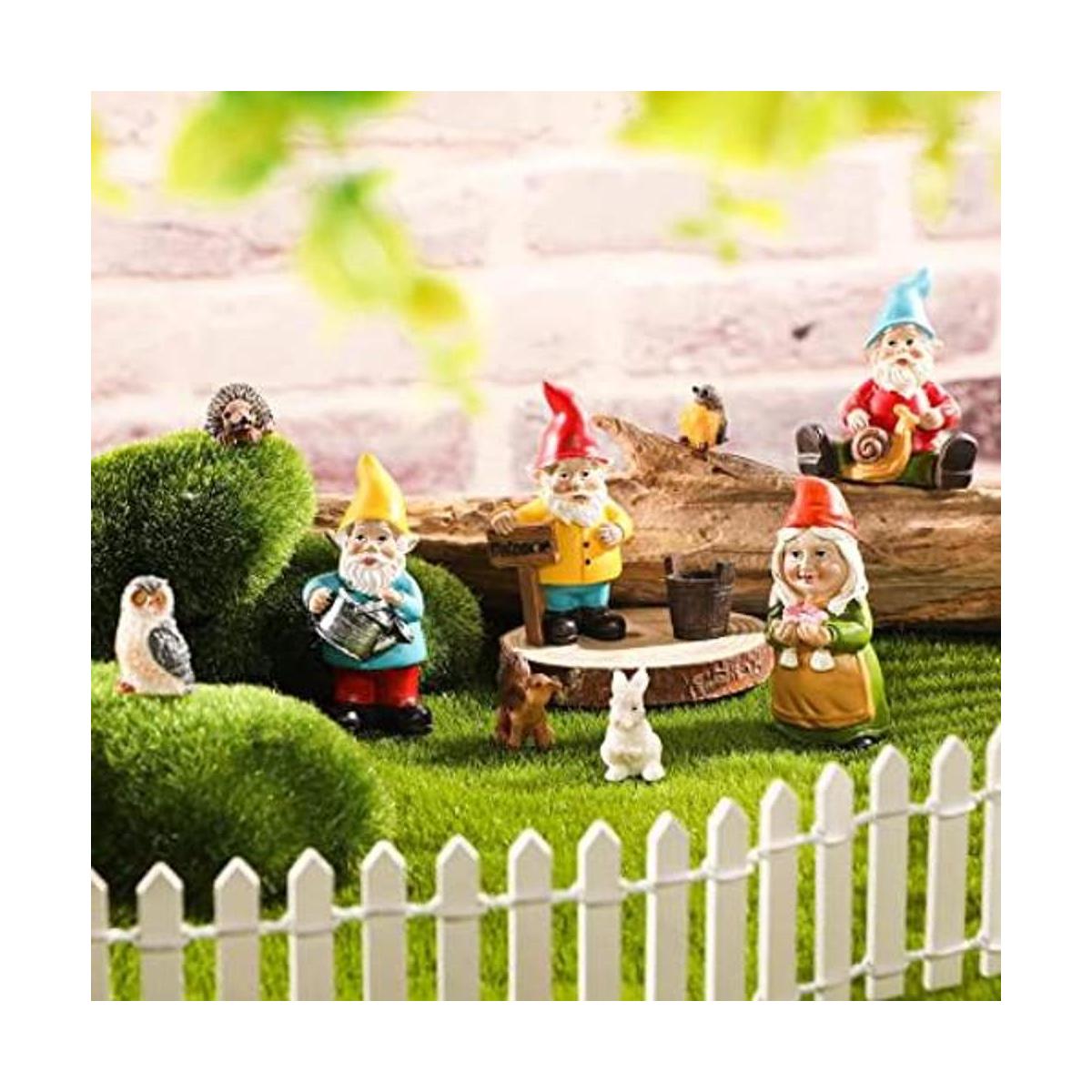 Kit de accesorios de jardín de gnomos de hadas pintado a