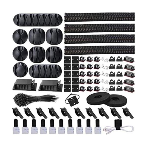 Kit organizador de gestión de cables 4 fundas de cable_1