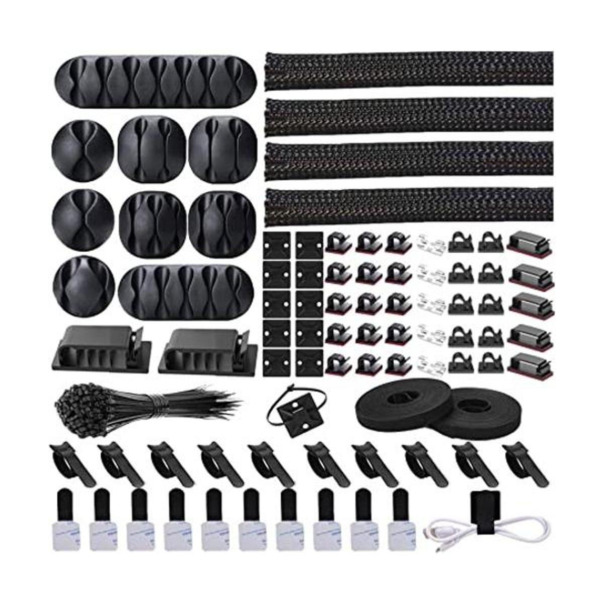 Kit organizador de gestión de cables 4 fundas de cable