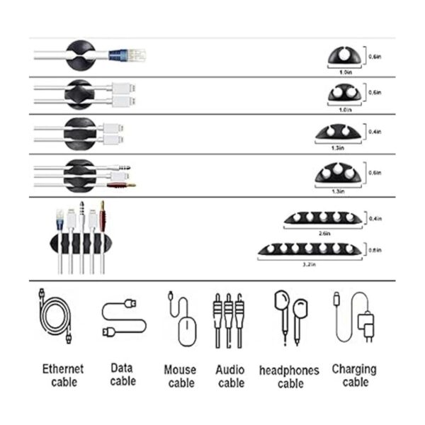 Kit organizador de gestión de cables 4 fundas de cable_3