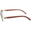 Gafas de sol retro vintage Woodgrain oro marco púrpura_3