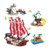 Finebely Juego de construcción de barcos piratas 3en 1 con_1