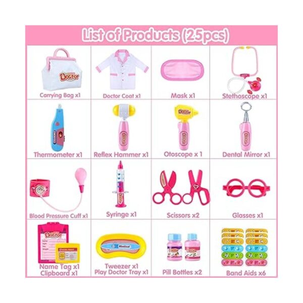 INNOCHEER Kit de médico rosa para niños juego de juguetes_2