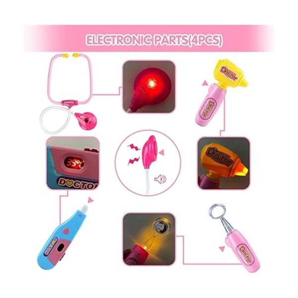 INNOCHEER Kit de médico rosa para niños juego de juguetes_4