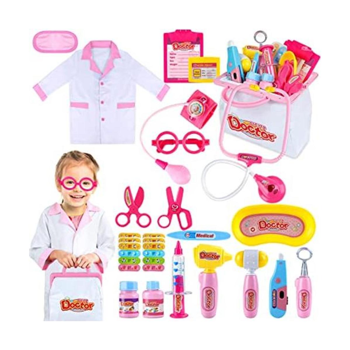 INNOCHEER Kit de médico rosa para niños juego de juguetes