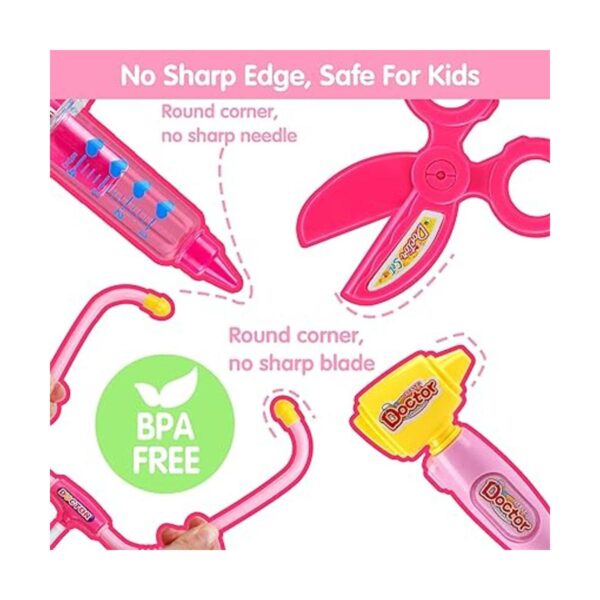 INNOCHEER Kit de médico rosa para niños juego de juguetes_5