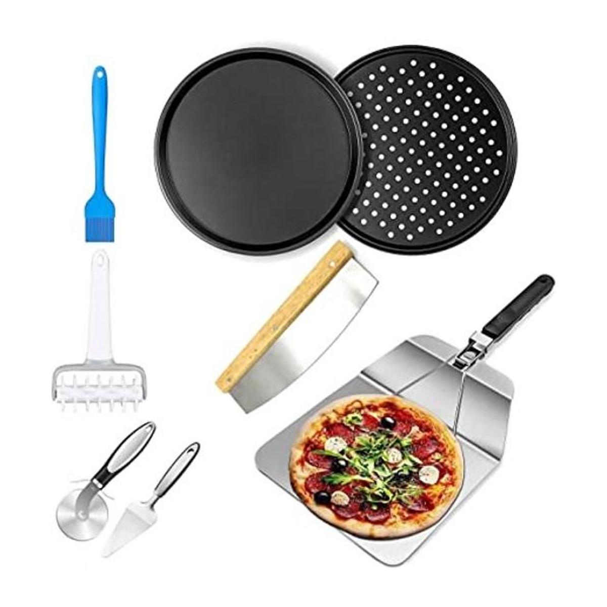 Kit para hacer pizza juego de 8 piezas con bandeja