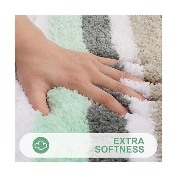 Buganda Alfombra de baño de microfibra a rayas extra_2
