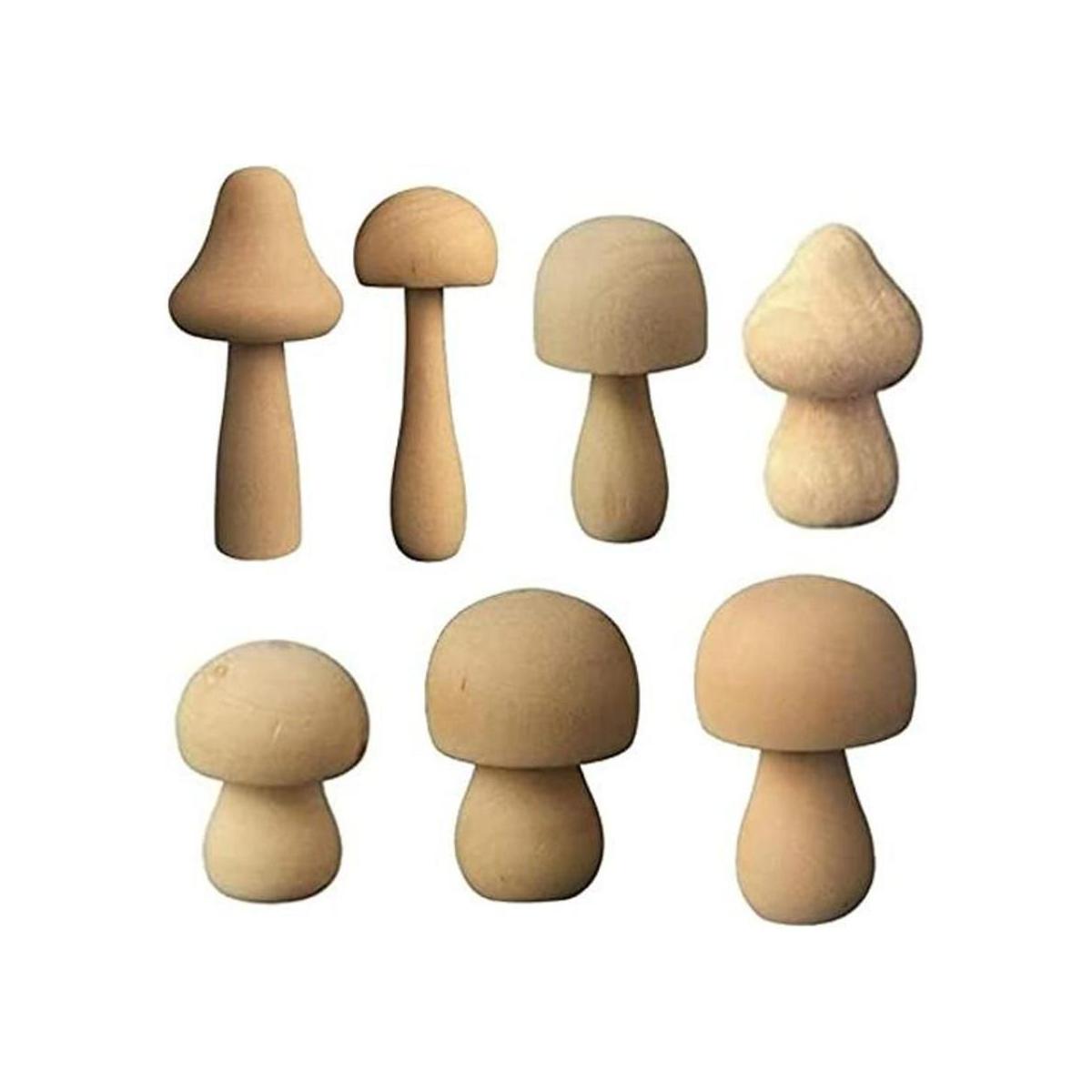 Juego de juguetes de madera sin terminar varios tamaños