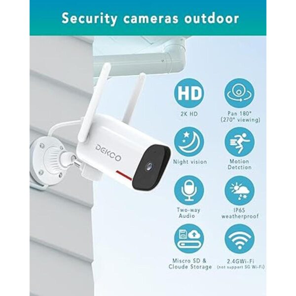 DEKCO Cámara de seguridad para exteriores Cámaras WiFi_2