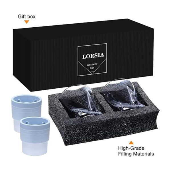 Juego de 4 vasos de whisky Rocks 2 vasos de bourbon de