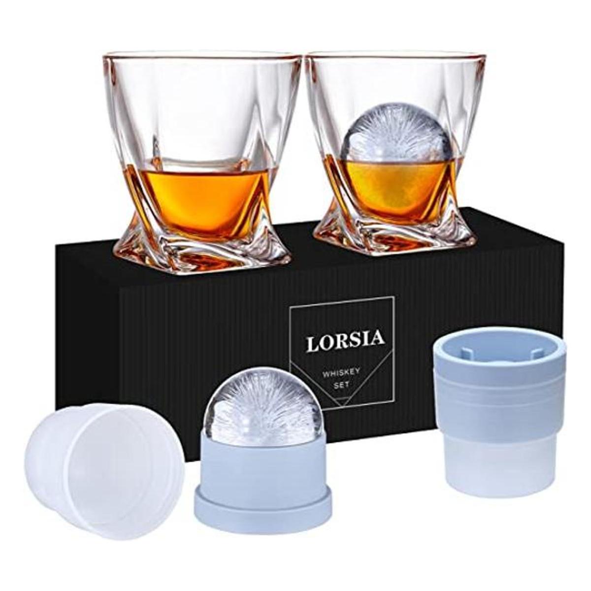 Juego de 4 vasos de whisky Rocks 2 vasos de bourbon de
