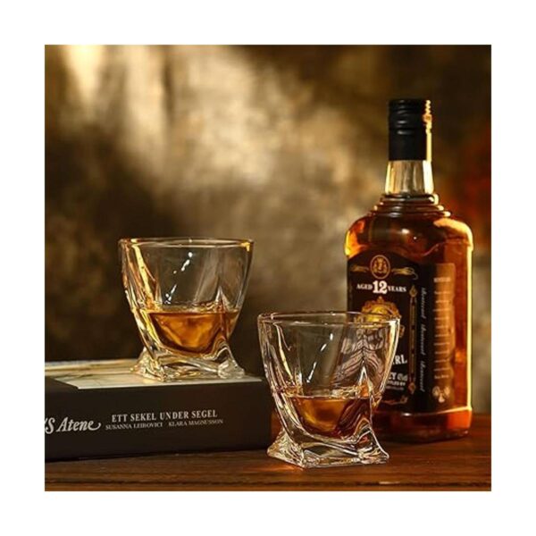 Juego de 4 vasos de whisky Rocks 2 vasos de bourbon de