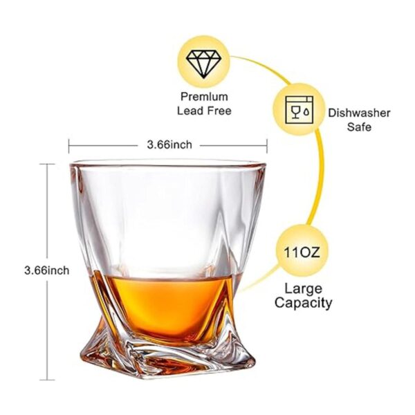 Juego de 4 vasos de whisky Rocks 2 vasos de bourbon de
