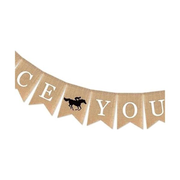 SWYOUN Burlap Place Your Bets Banner Kentucky Derby Party_3