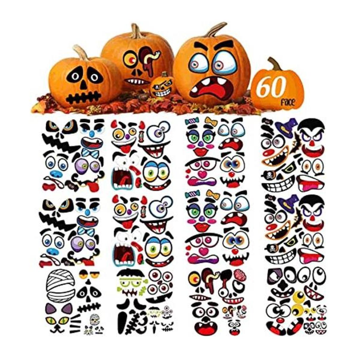 Kit de calcomanías decorativas de calabaza de Halloween
