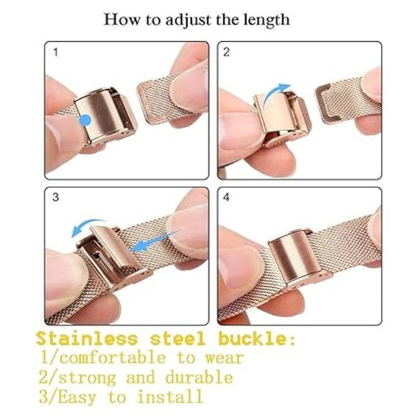 Bandas de malla de acero inoxidable compatibles para Apple_5