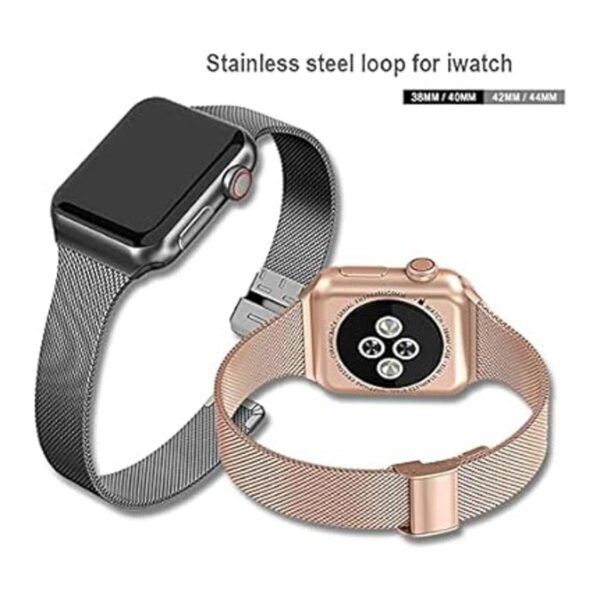 Bandas de malla de acero inoxidable compatibles para Apple_3