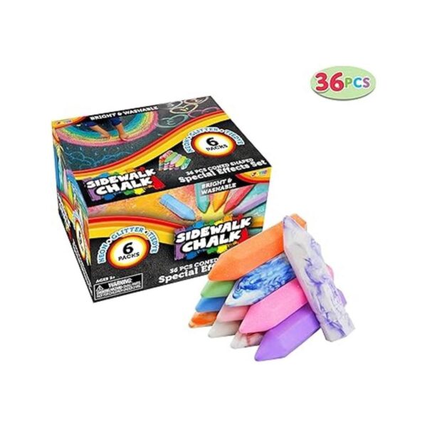 JOYIN Juego de 36 tizas lavables para acera en 6 paquetes_2