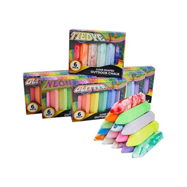 JOYIN Juego de 36 tizas lavables para acera en 6 paquetes_1