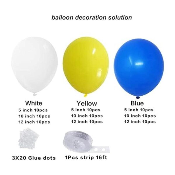 Kit de guirnalda de globos de color azul amarillo y