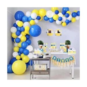 Kit de guirnalda de globos de color azul amarillo y
