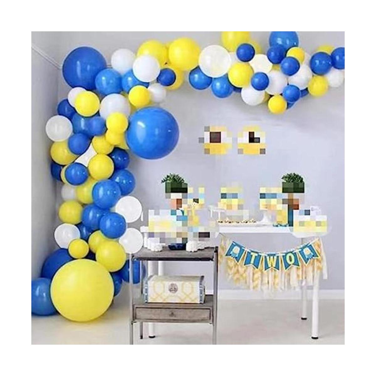 Kit de guirnalda de globos de color azul amarillo y