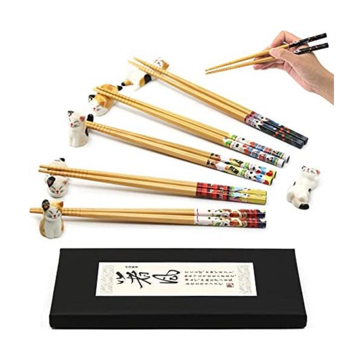 Juego de 5 pares de palillos y palillos para palillos de