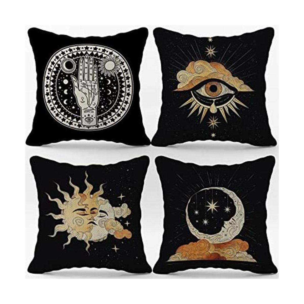Tarot The Star Moon Art Funda de almohada de lino 18 x
