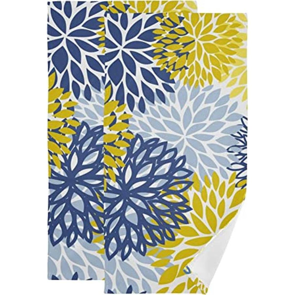 Juego de 2 toallas de mano de crisantemos florales de