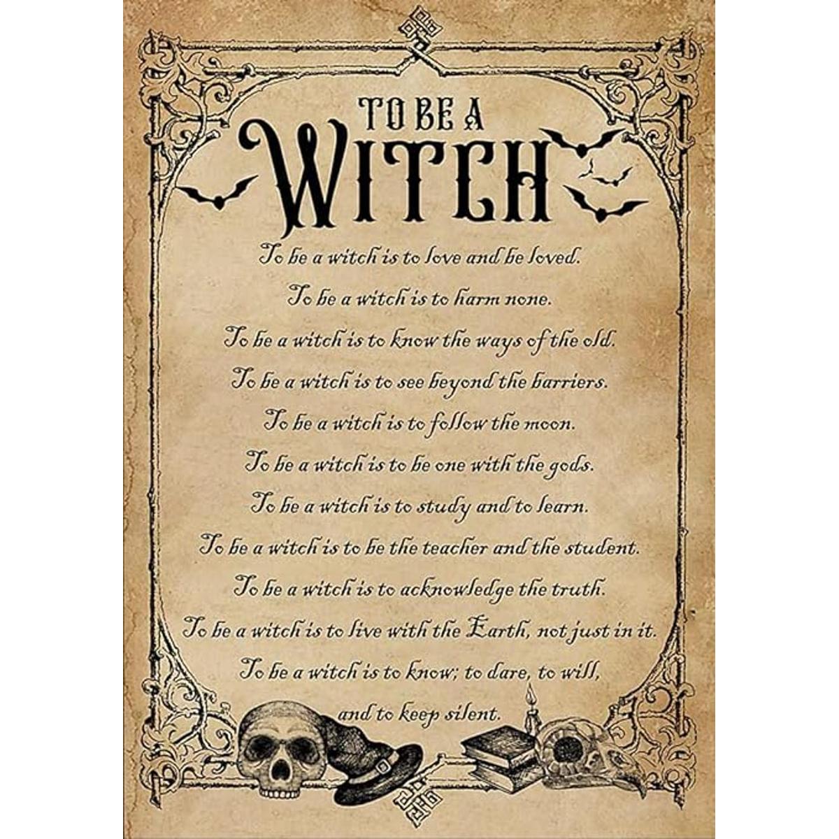 Cartel de metal con texto en inglés Eeypy to Be a Witch