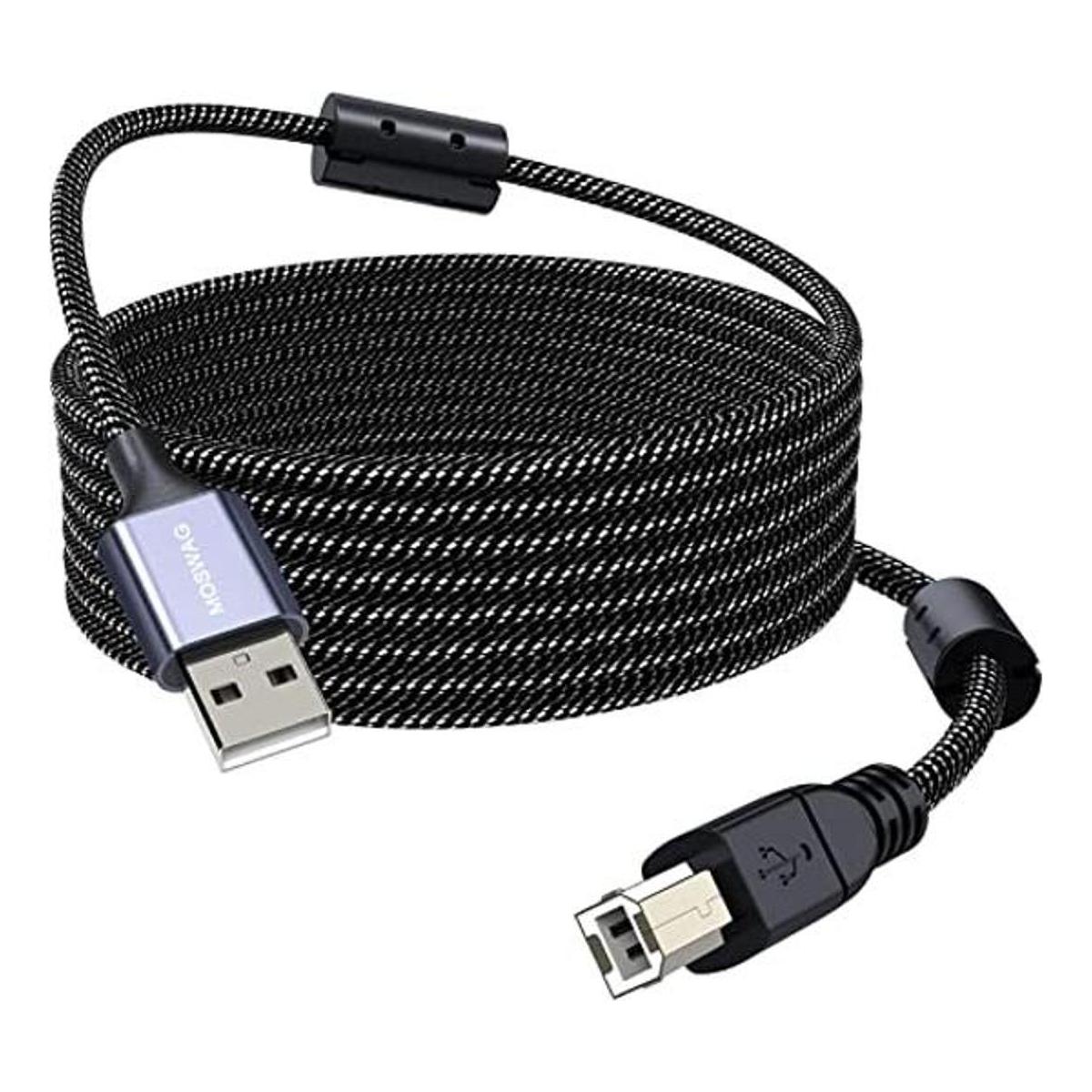 MOSWAG Cable de impresora largo de 164 pies16.4 ft Cable