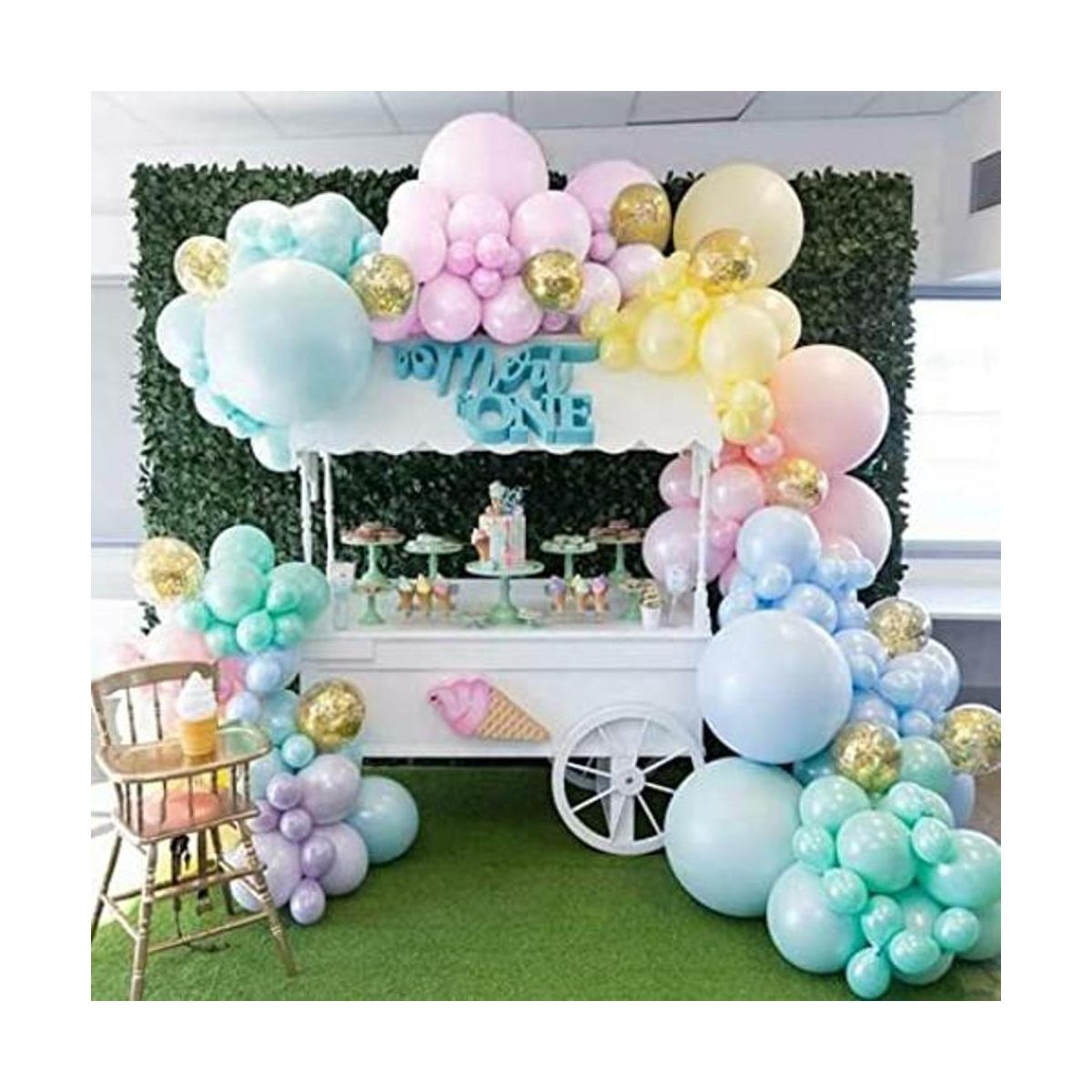 Vanjehou Kit de arco de guirnalda de globos pastel 117