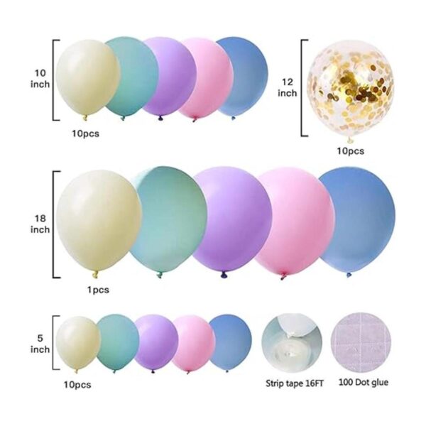 Vanjehou Kit de arco de guirnalda de globos pastel 117_2