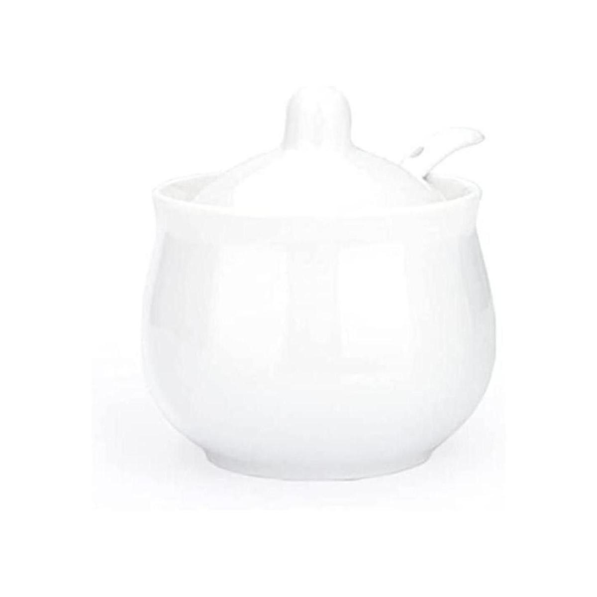 Swetwiny Azucarero de porcelana con tapa y cuchara tarro