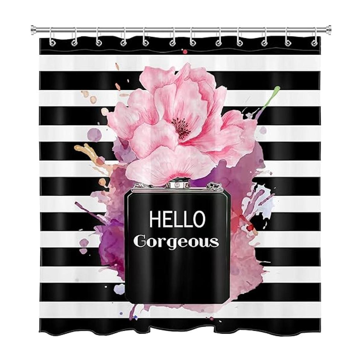 EOBTAIN Cortina de ducha de perfume Hello Gorgeous Makeup