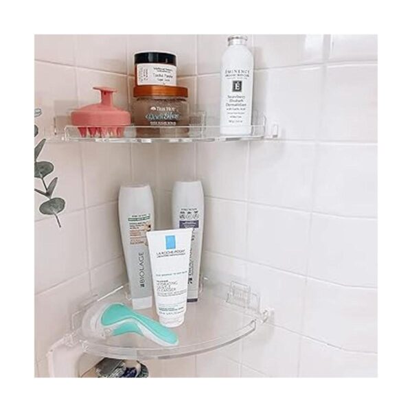 JiePai Estantería de acrílico para ducha con ganchos